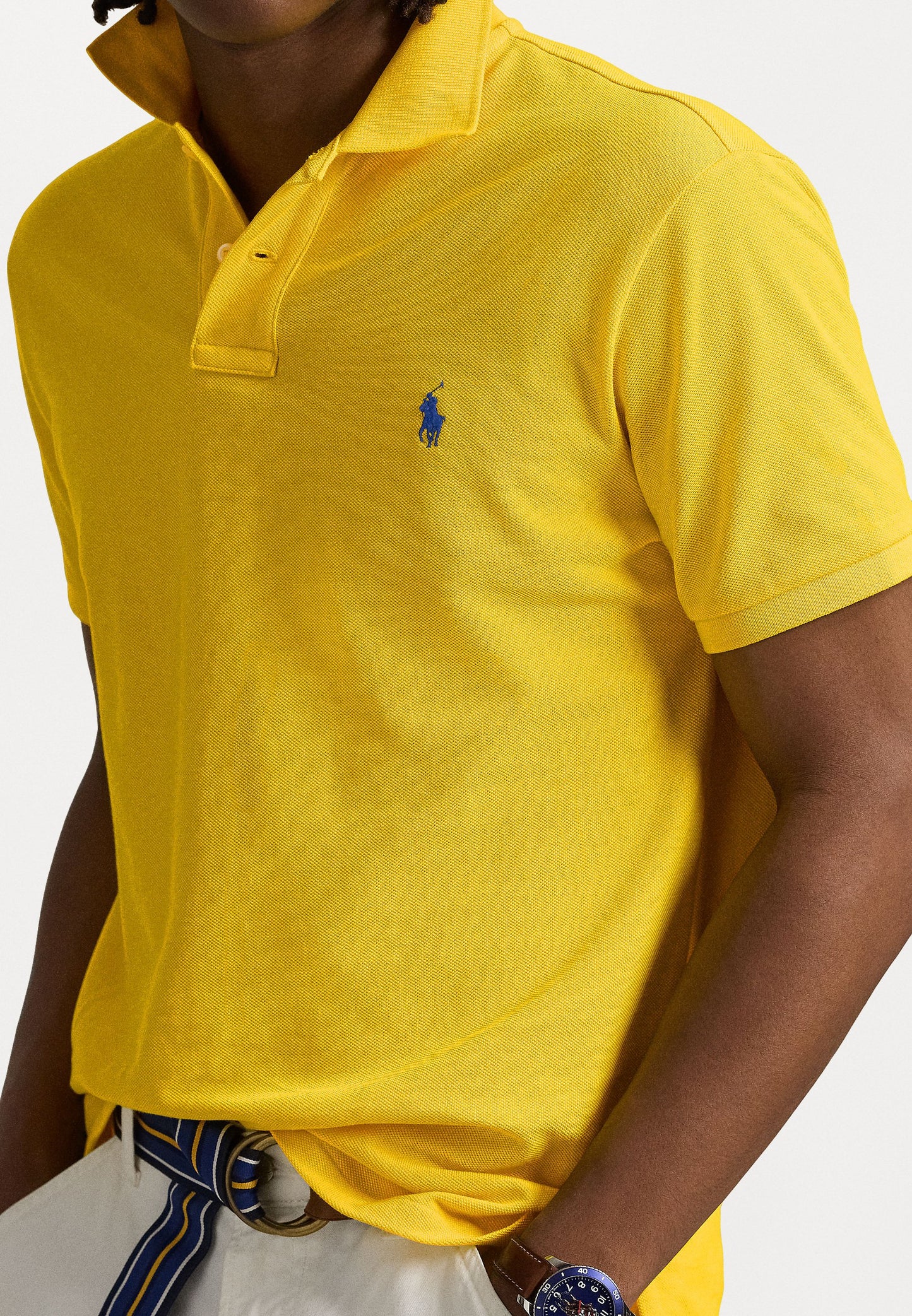 POLO DE PIQUÉ CUSTOM SLIM FIT COLLEGIATE YELLOW