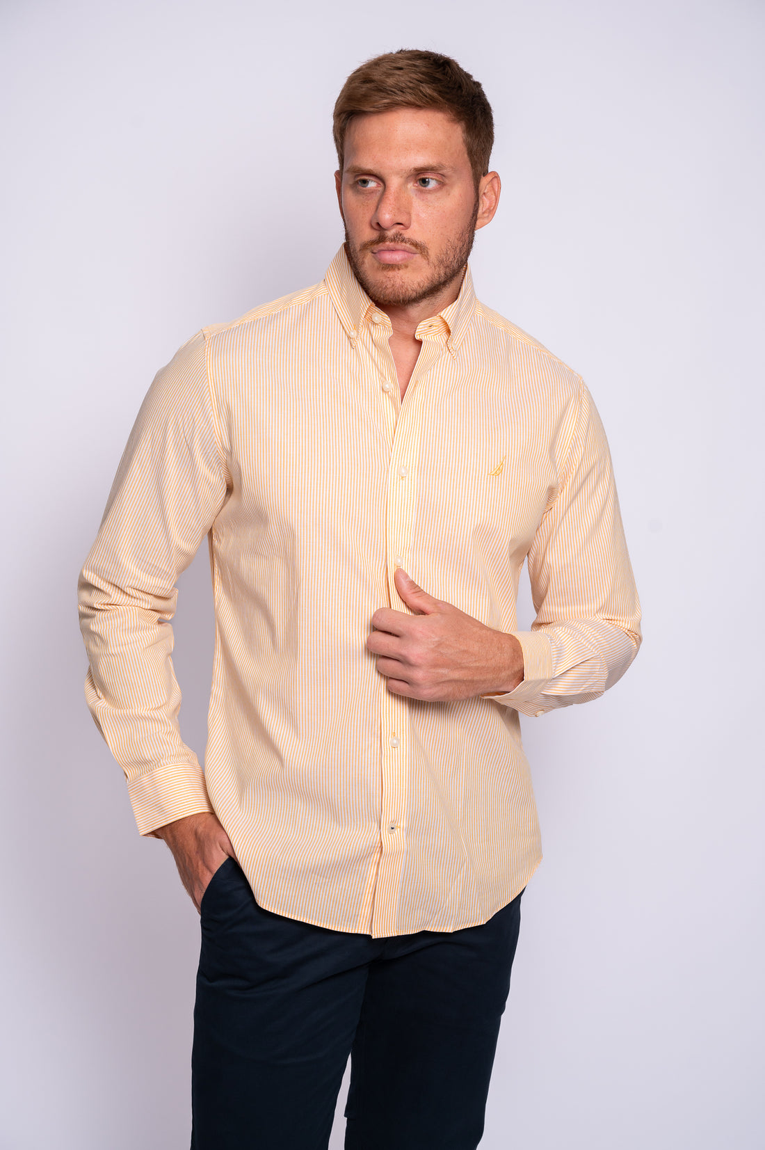CAMISA NAUTICA EN ALGODON STRETCH MUSTARD FIELD