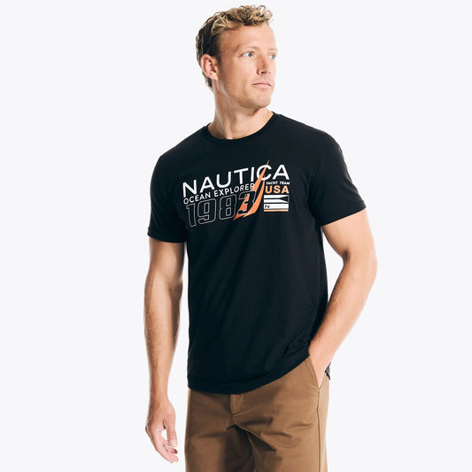 OCEAN EXPLORER T-SHIRT GRÁFICA NAUTICA NEGRA