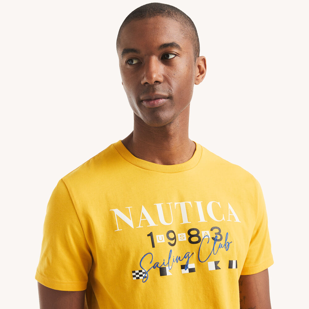 CAMISETA NAUTICA EN ALGODON CON LOGOTIPO OLD GOLD