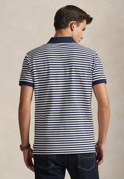 POLO DE PIQUÉ CUSTOM SLIM FIT RAYAS HORIZONTALES NAVY