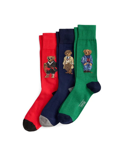 SET DE 3 PARES DE MEDIAS POLO BEAR CAJA DE REGALO