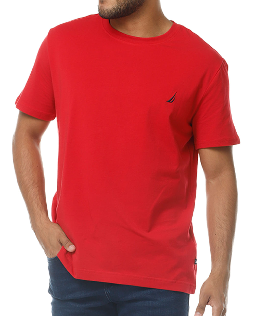CAMISETA NAUTICA EN ALGODON CON LOGO BORDADO NAUTICA RED