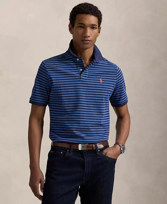 POLO DE PIQUE CUSTOM SLIM FOG BLUE HEATHER