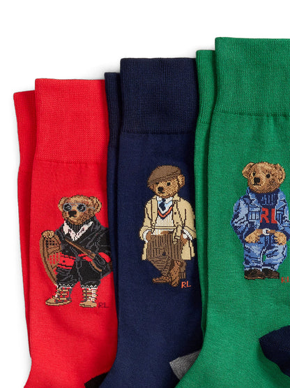 SET DE 3 PARES DE MEDIAS POLO BEAR CAJA DE REGALO