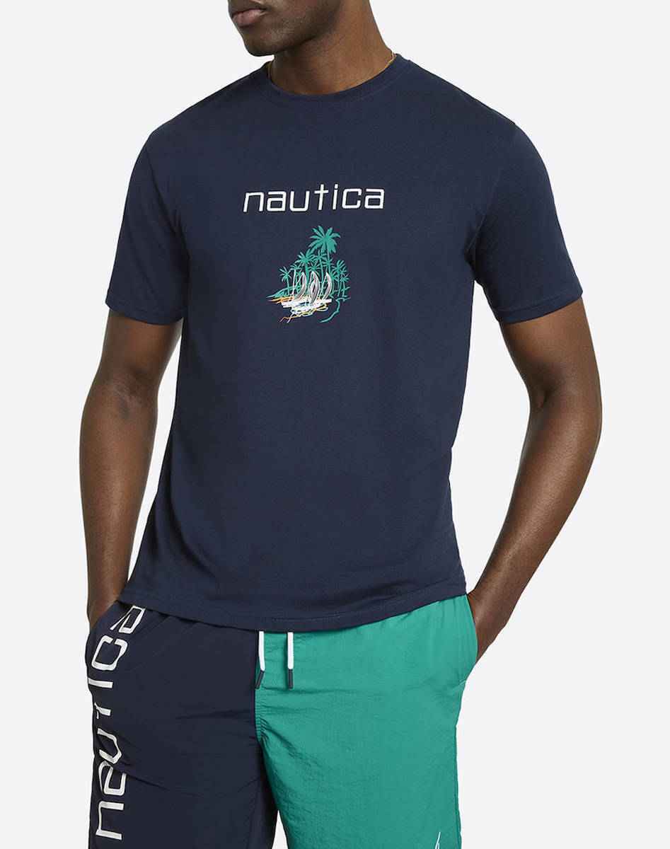 CAMISETA NAUTICA EN ALGODON CON LOGOTIPO