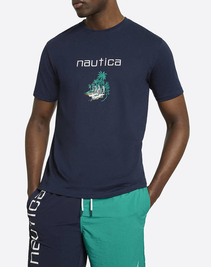 CAMISETA NAUTICA EN ALGODON CON LOGOTIPO