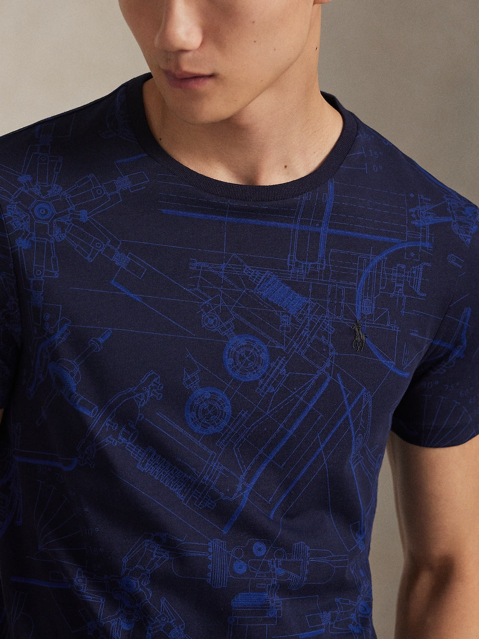 CAMISETA CUSTOM SLIM SCHEMATIC CAMO NAVY