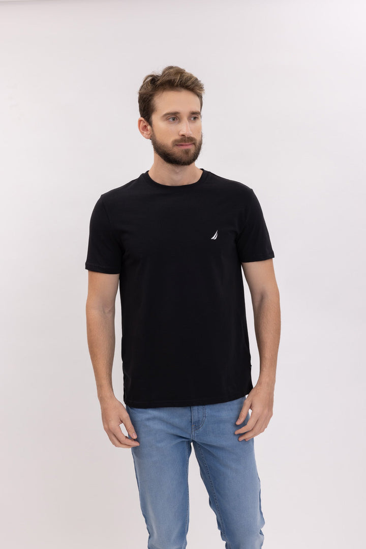 CAMISETA CREWNECK NAUTICA NEGRA