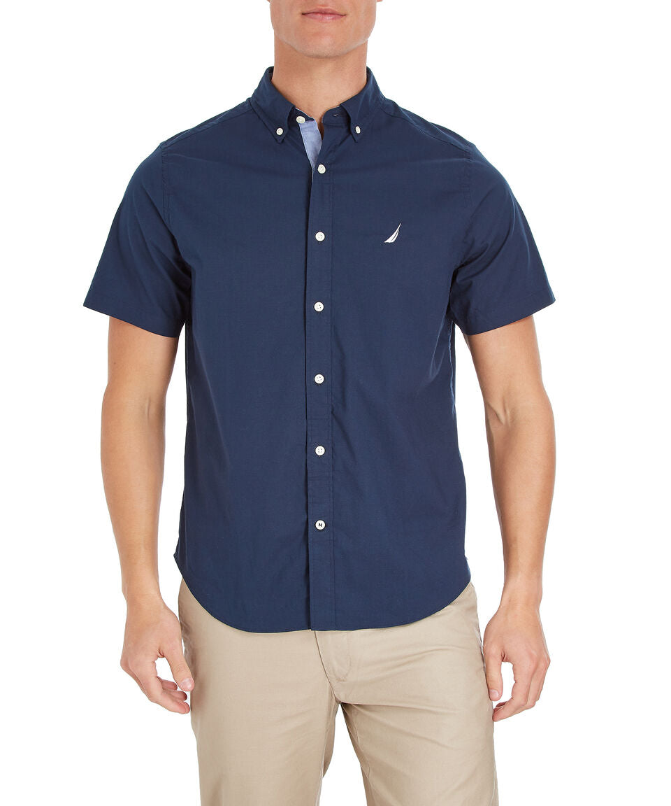 CAMISA MANGA CORTA EN ALGODON POPELINA STRETCH