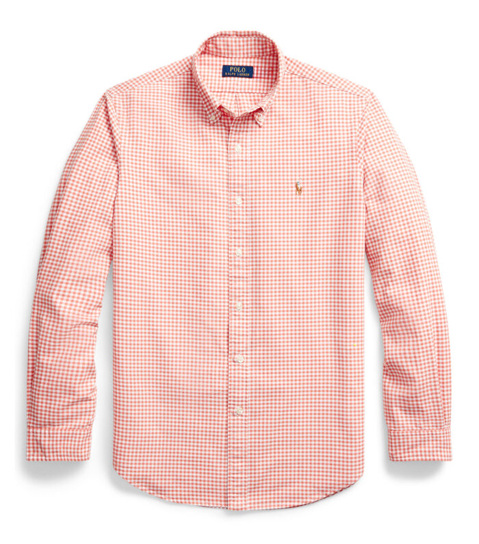 CAMISA CUSTOM FIT OXFORD NARANJA CUADROS