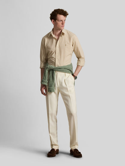 CAMISA CUSTOM FIT DE POPELINA A CUADROS VINTAGE KHAKI