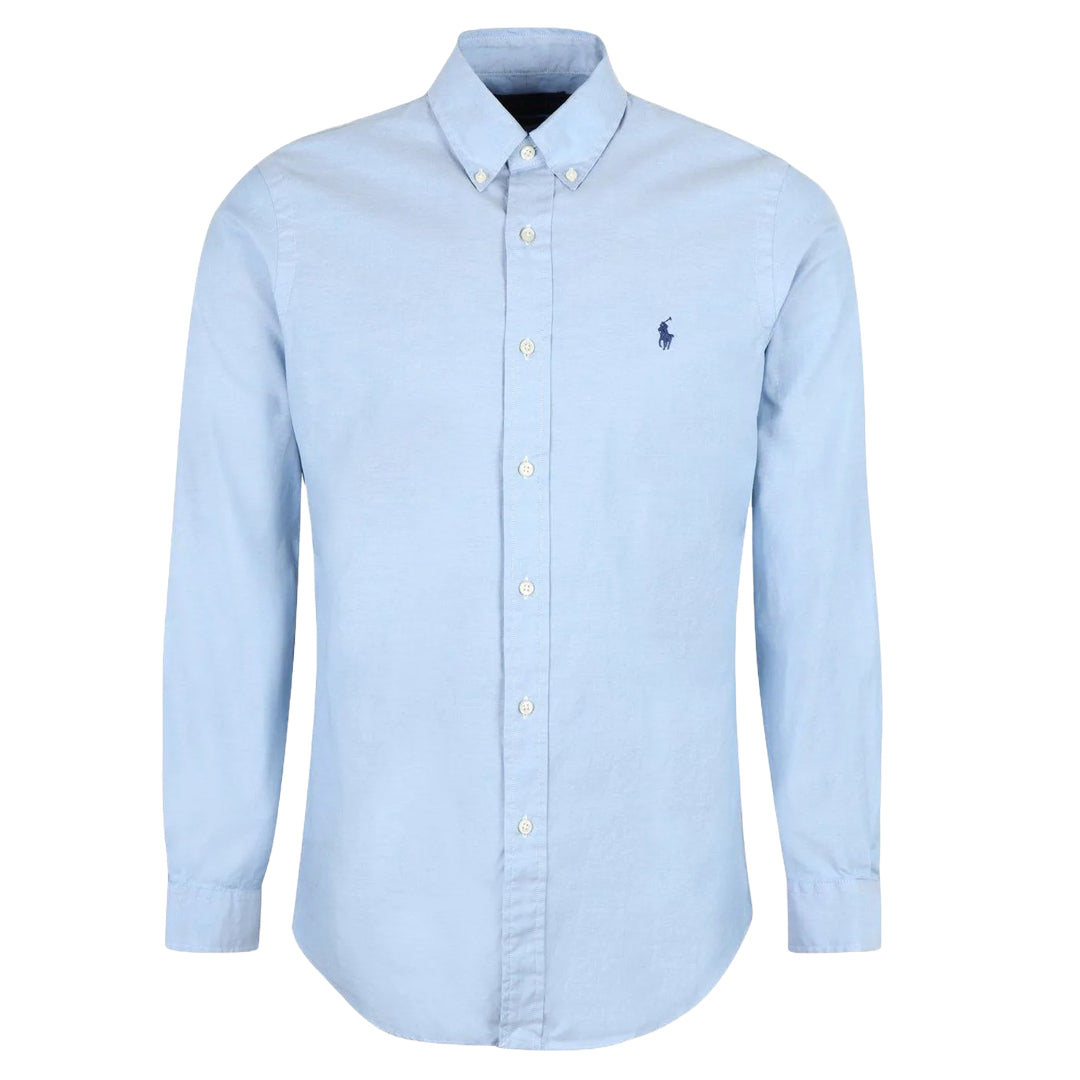 CAMISA CUSTOM FIT PIN POINT OXFORD AZUL.