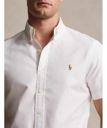 CAMISA CUSTOM FIT OXFORD WHITE M/C
