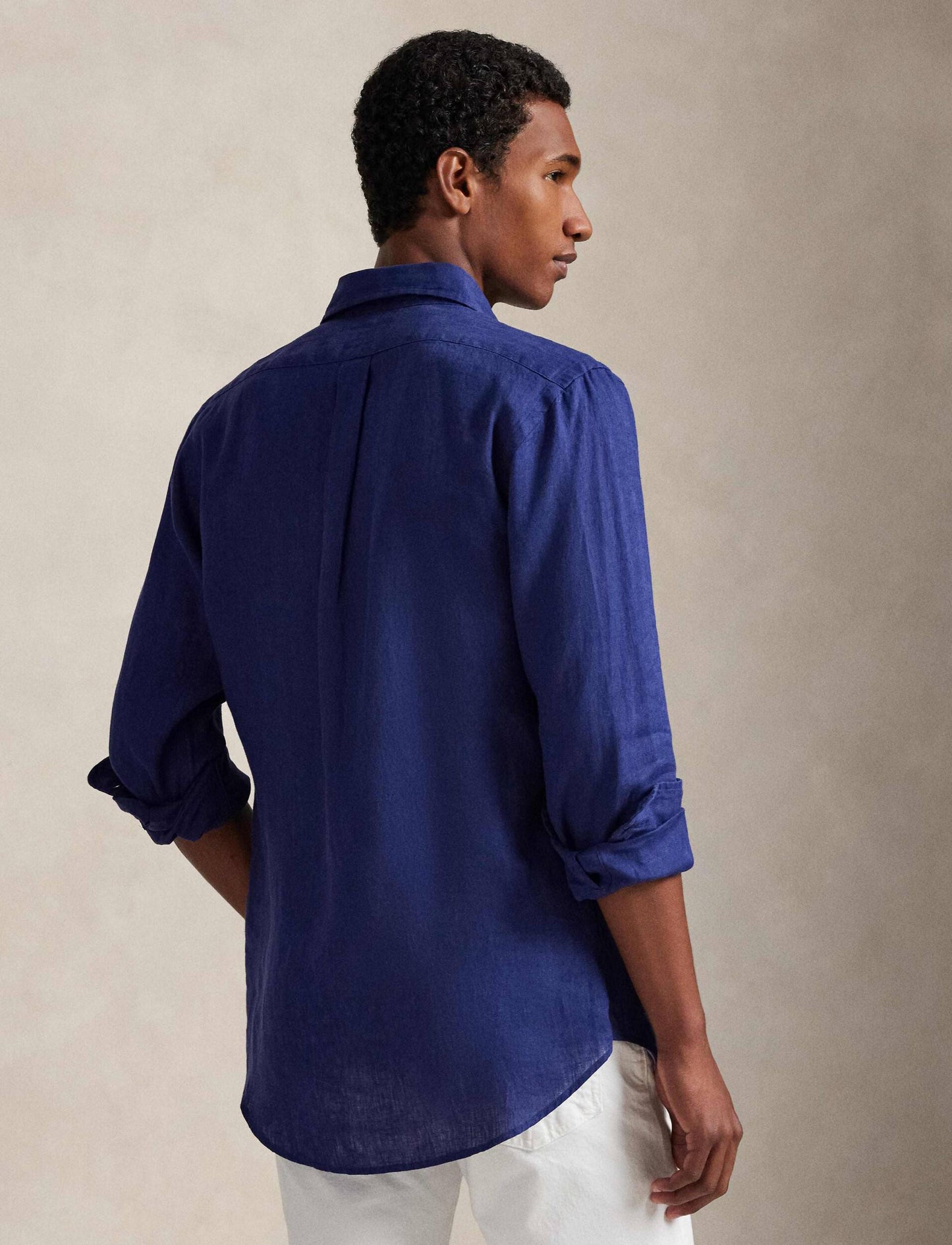 CAMISA CUSTOM FIT DE LINO LIGERO NEW CLASSIC NAVY