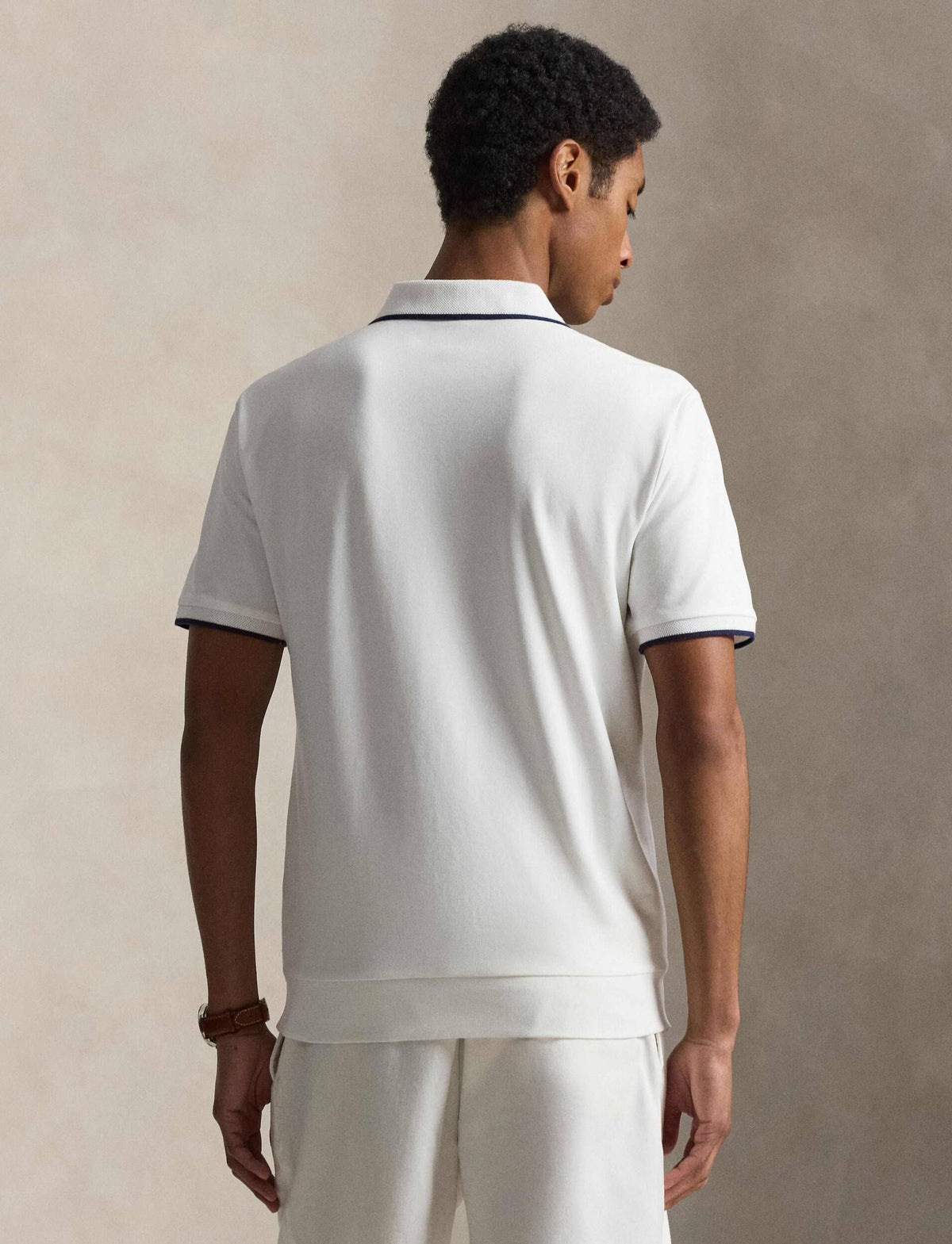 POLO DE PIQUE CLASSIC FIT CON QUARTER-ZIP BLANCO