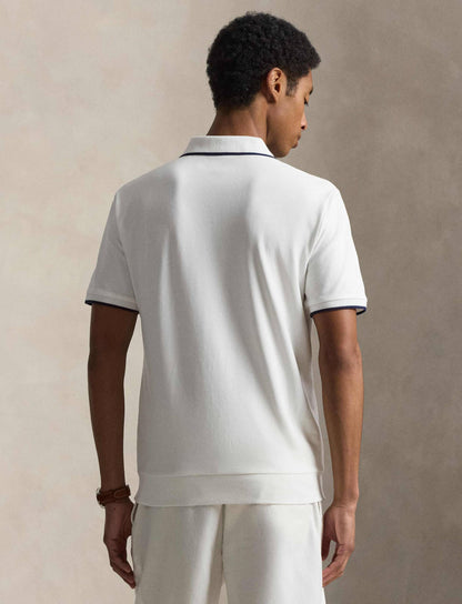 POLO DE PIQUE CLASSIC FIT CON QUARTER-ZIP BLANCO