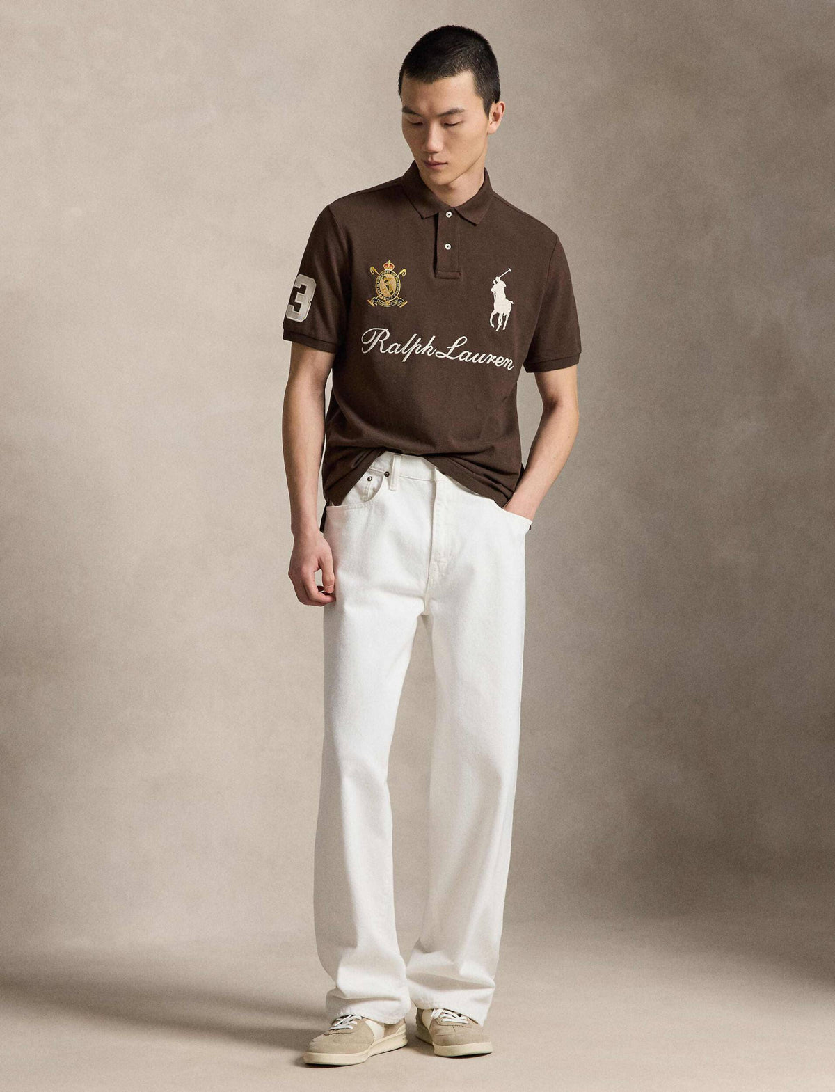 POLO DE PIQUE CLASSIC FIT BIG PONY NUTMEG BROWN
