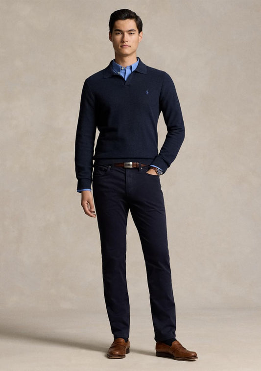 PANTALON DE SATEN ELASTICO VARICK CORTE SLIM NAVY