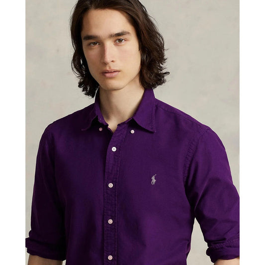 CAMISA OXFORD TEÑIDO EN PRENDA CUSTOM FIT PURPLE