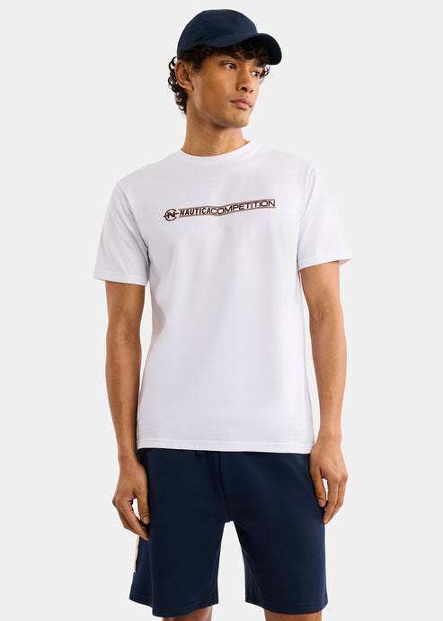 CAMISETA NAUTICA COMPETITION EN ALGODON CON LOGOTIPO NC WHITE
