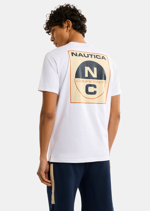 CAMISETA NAUTICA COMPETITION EN ALGODON CON LOGOTIPO NC WHITE