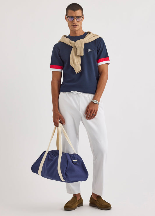 CAMISETA EN PIQUE DE ALGODON CON LOGO