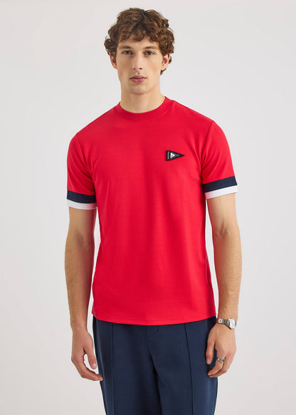 CAMISETA EN PIQUE DE ALGODON CON LOGO