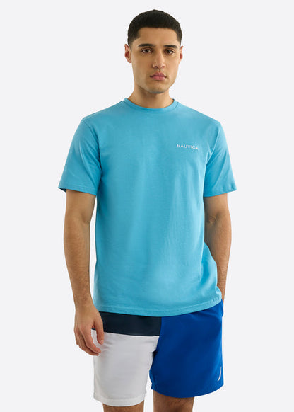CAMISETA NAUTICA EN ALGODON CON LOGOTIPO BORDADO