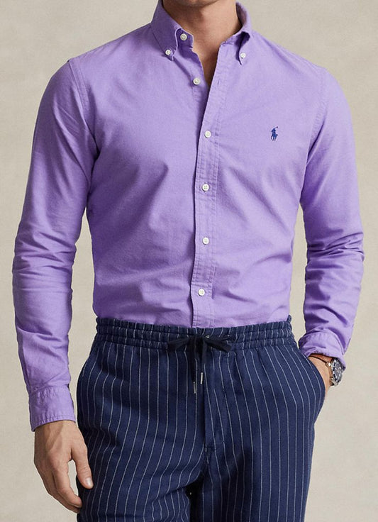 CAMISA OXFORD TEÑIDO EN PRENDA CUSTOM FIT AIX LAVANDER