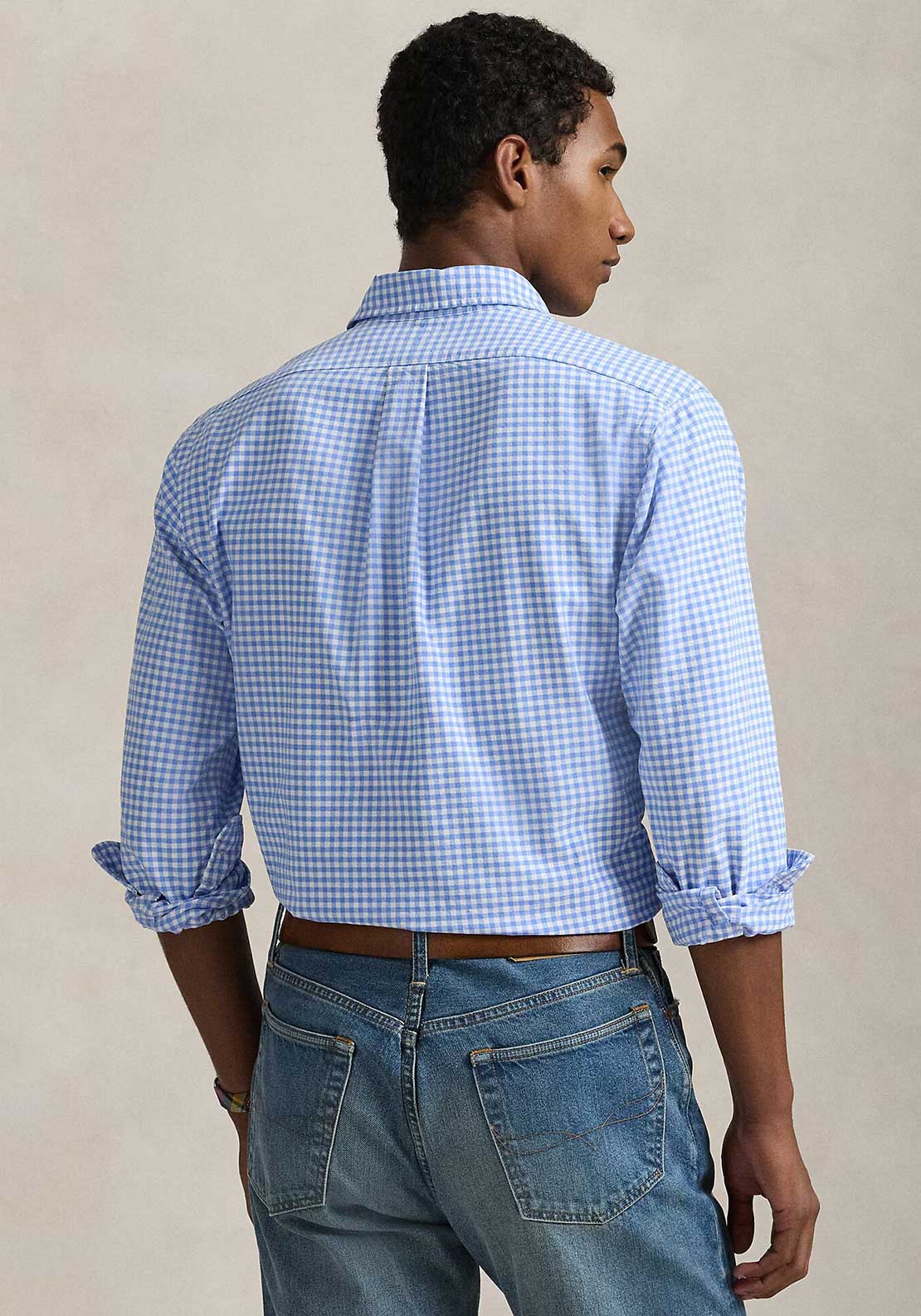 CAMISA CUSTOM FIT OXFORD GINGHAM BRISTOL BLUE