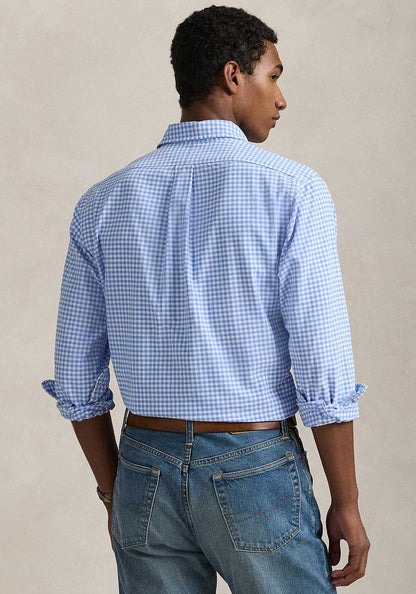 CAMISA CUSTOM FIT OXFORD GINGHAM BRISTOL BLUE