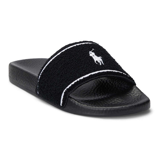 SANDALIAS RALPH LAUREN  POLO SLIDE STRIPE NEGRO