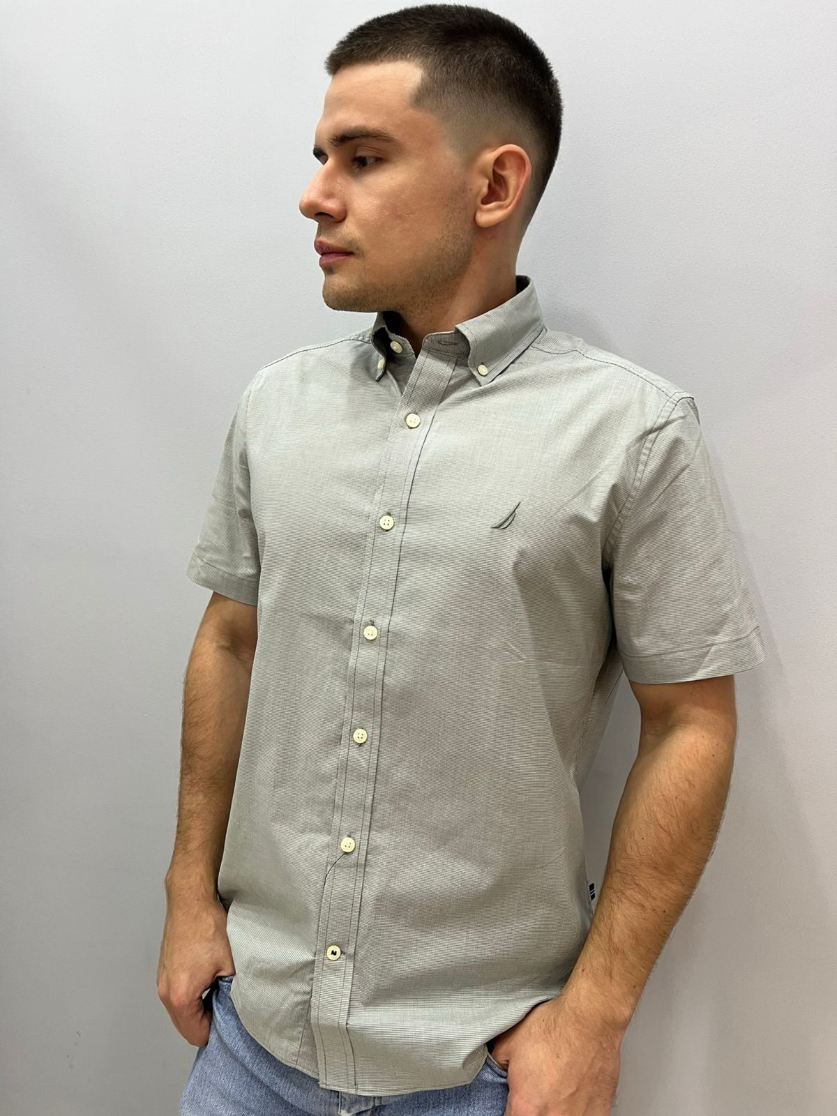 CAMISA EN ALGODON STRETCH NAUTICA MANGA CORTA