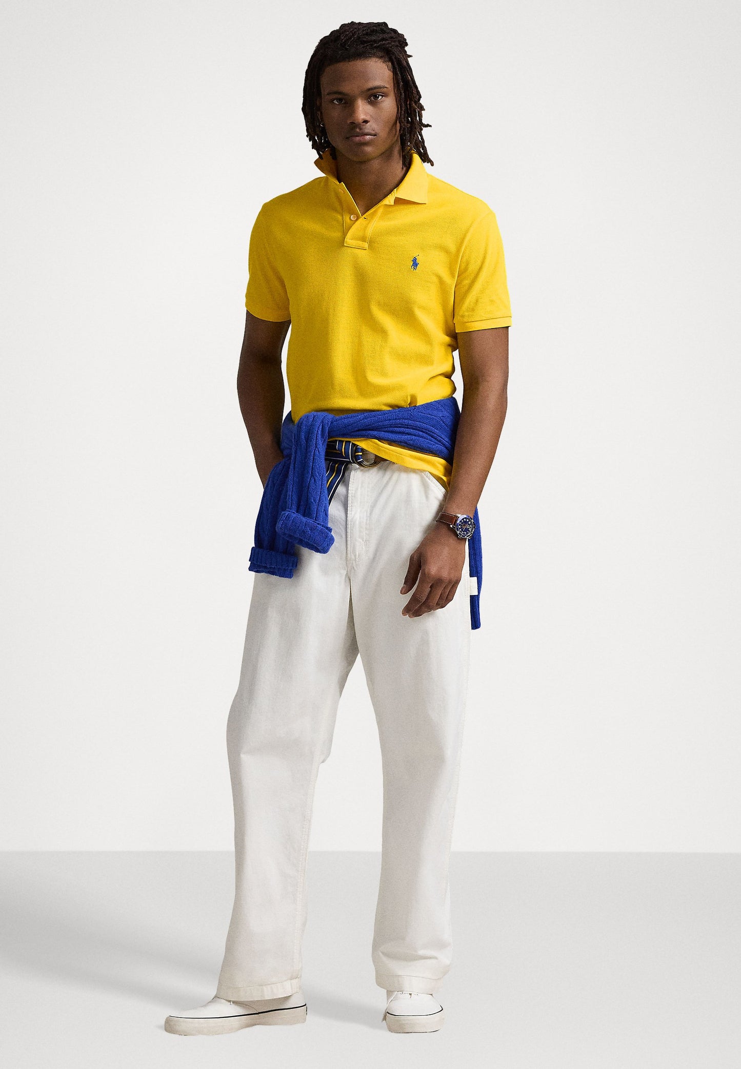 POLO DE PIQUÉ CUSTOM SLIM FIT COLLEGIATE YELLOW