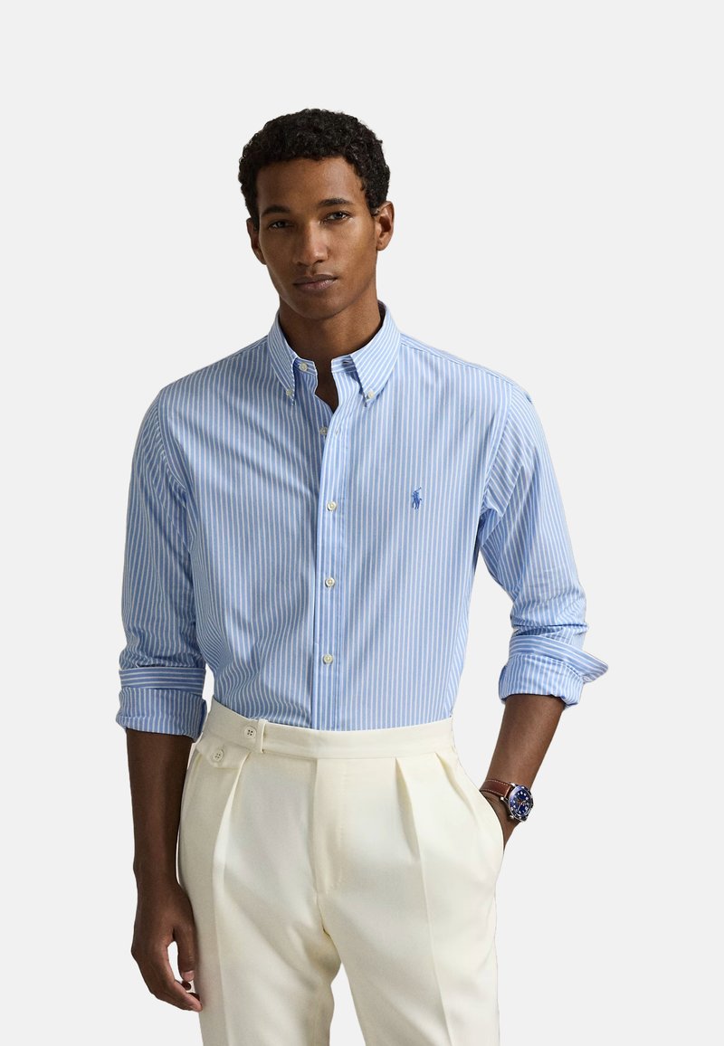 CAMISA CUSTOM FIT EN POPELINA STRETCH CANVAS BLUE