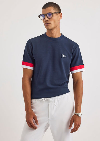 CAMISETA EN PIQUE DE ALGODON CON LOGO
