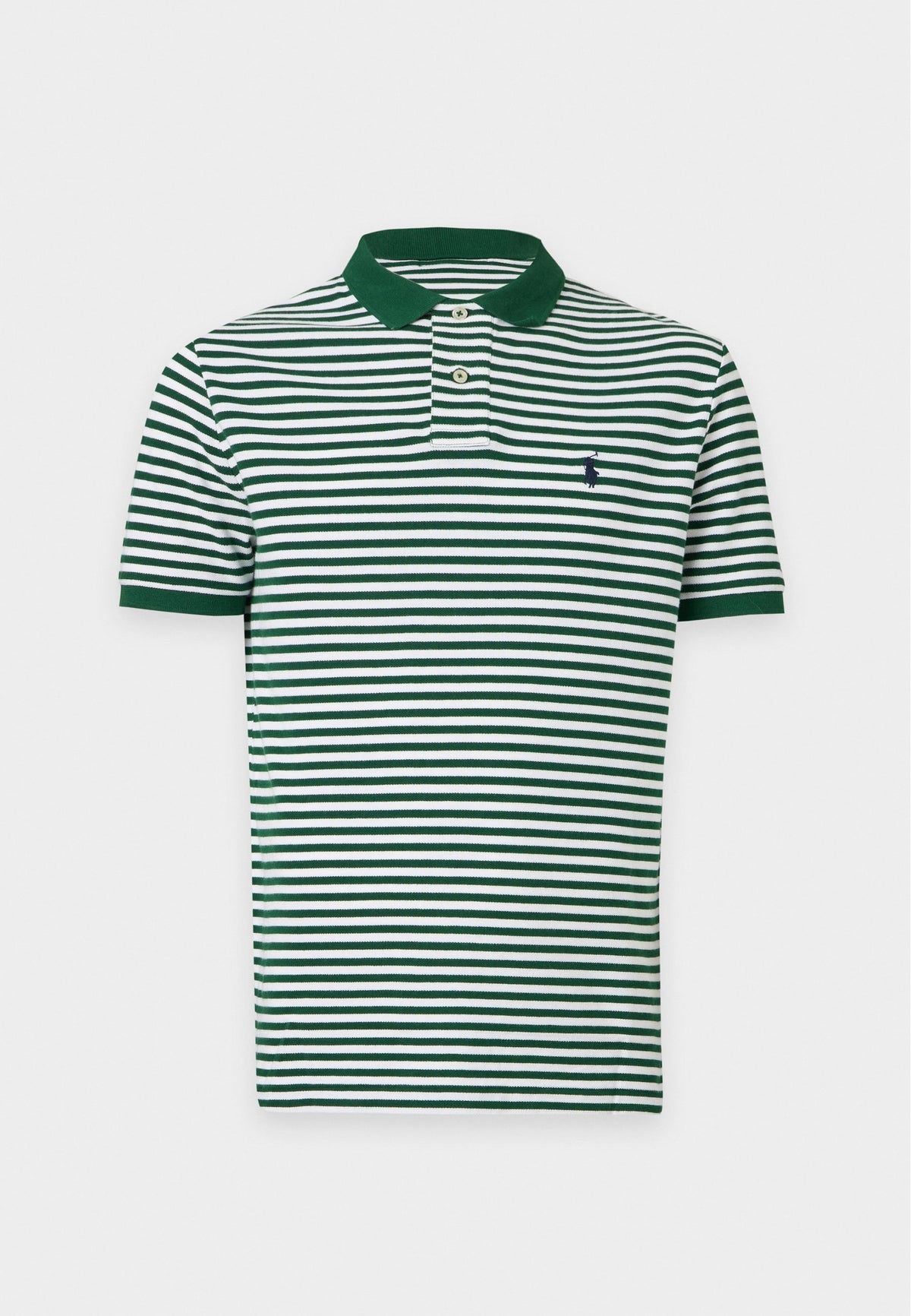 POLO DE PIQUÉ CUSTOM SLIM FIT RAYAS HORIZONTALES FOREST GREEN
