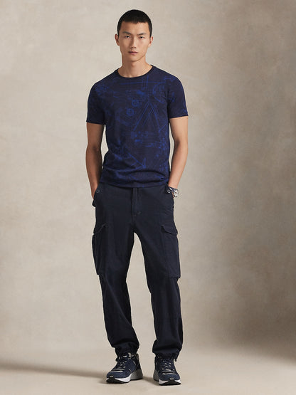 CAMISETA CUSTOM SLIM SCHEMATIC CAMO NAVY