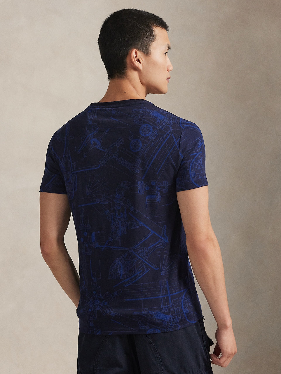 CAMISETA CUSTOM SLIM SCHEMATIC CAMO NAVY