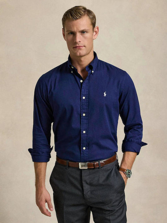 CAMISA CUSTOM FIT DE TWILL OASIS NEWPORT NAVY