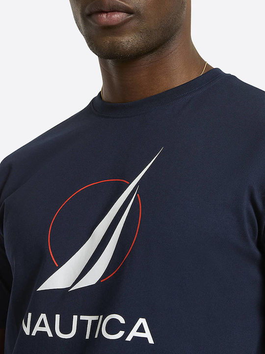CAMISETA NAUTICA EN ALGODON CON LOGO NAVY
