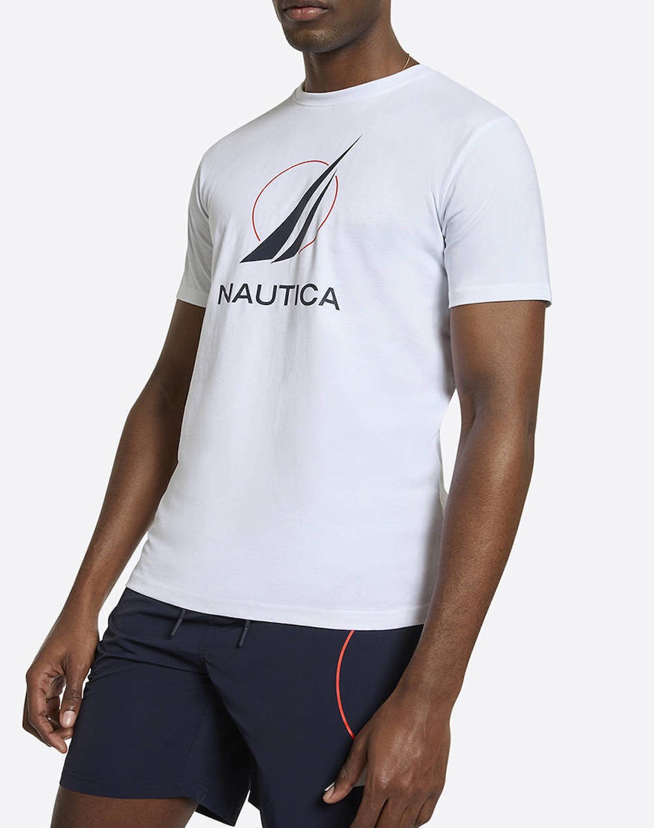 CAMISETA NAUTICA EN ALGODON CON LOGO WHITE