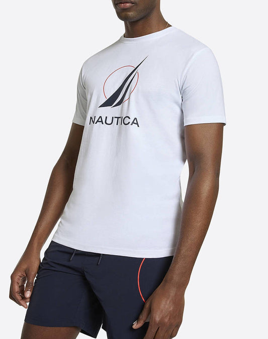 CAMISETA NAUTICA EN ALGODON CON LOGO WHITE