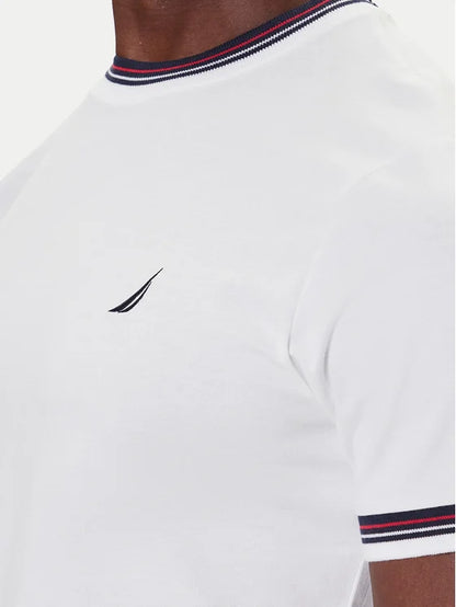 CAMISETA DE ALGODON NAUTICA CON LOGO BORDADO WHITE