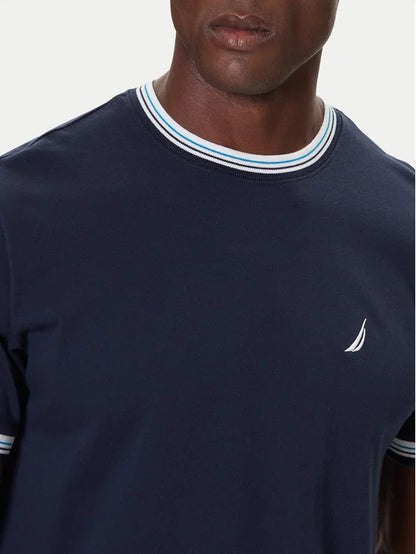 CAMISETA DE ALGODON NAUTICA CON LOGO BORDADO DARK NAVY