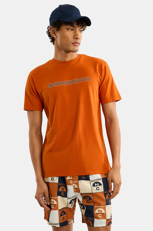 CAMISETA NAUTICA COMPETITION EN ALGODON CON LOGOTIPO NC YELLOW BEAM