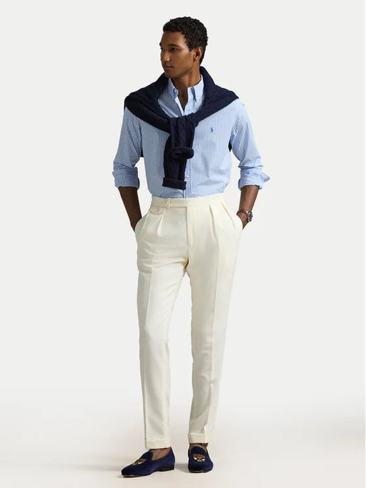 CAMISA CUSTOM FIT EN POPELINA STRETCH CANVAS BLUE