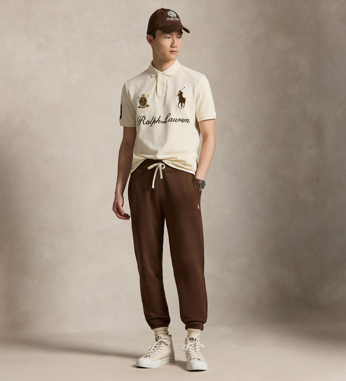 POLO DE PIQUE CLASSIC FIT BIG PONY GUIDE CREAM