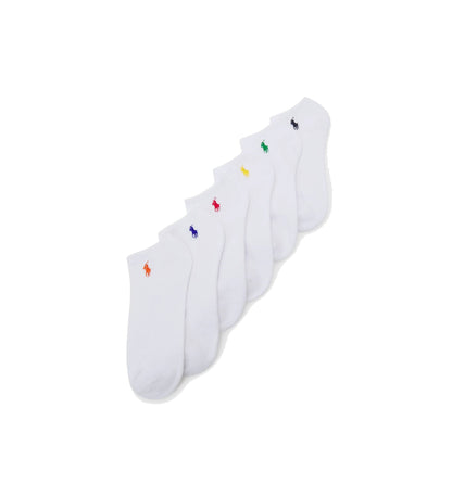 6 PARES DE MEDIAS TOBILLERA CON LOGO MULTICOLOR
